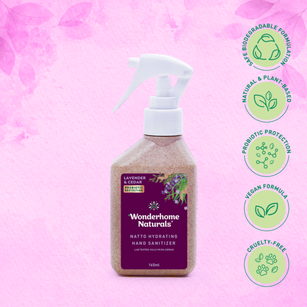 Natto Hydrating hand sanitizer - lavender cedar 165ml (F)