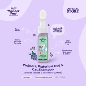 Probiotic Waterless Dog & Cat Shampoo 200ML Roasted Grapes & Rosewater